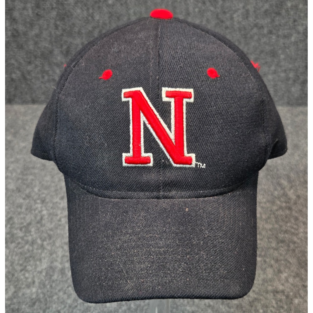 Zephyr Nebraska Huskers Fitted Hat Size 7 Black Red Wool Blend Cap